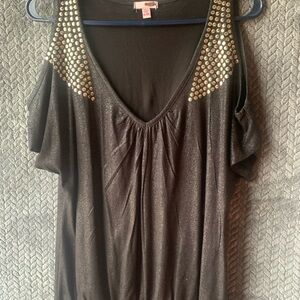 Studded Black Women's Top